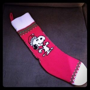 Vtg Snoopy Knitted Christmas Stocking